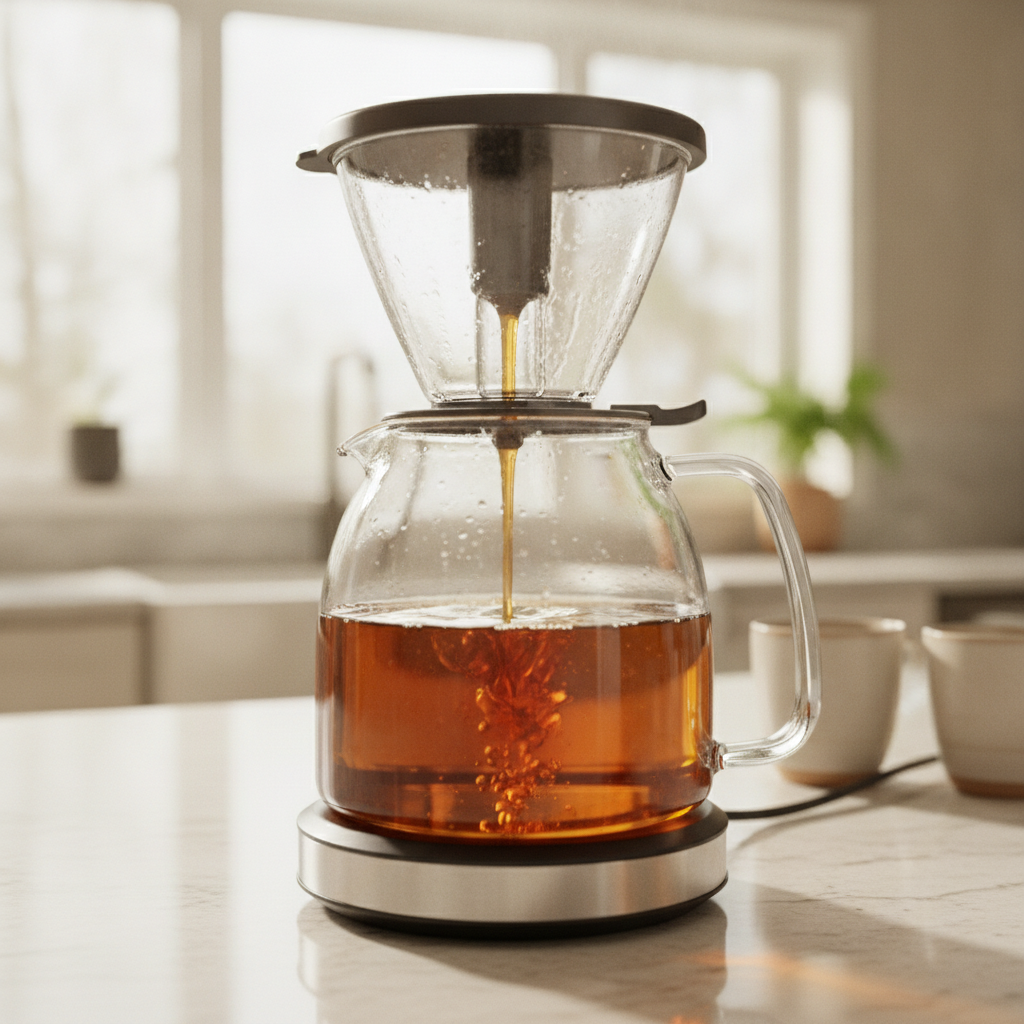 cafeteira eletrica sendo descalcificada com vinagre